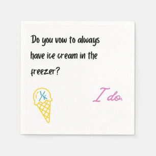 Wedding Ice Cream Napkin Serviette