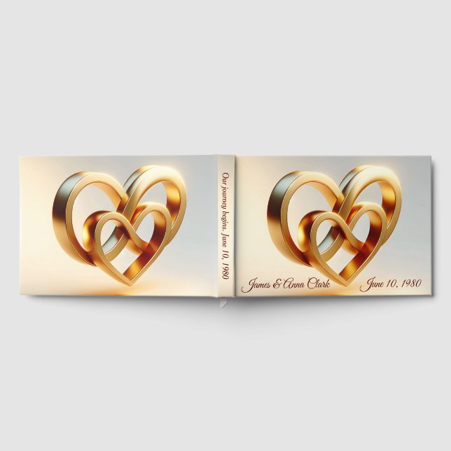 Wedding Infinity and Gold Heart Symbol Gästebuch (Voll)