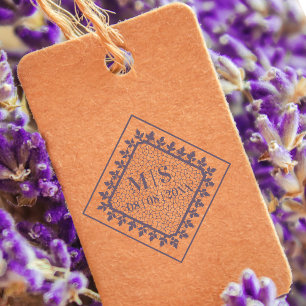 Wedding Initials Ornamental Lace Sophisticated Gummistempel