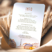 Wedding Insert INFO und Details Paris Frankreich