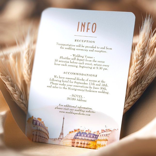 Wedding Insert INFO und Details Paris Frankreich Einladung (Von Creator hochgeladen)