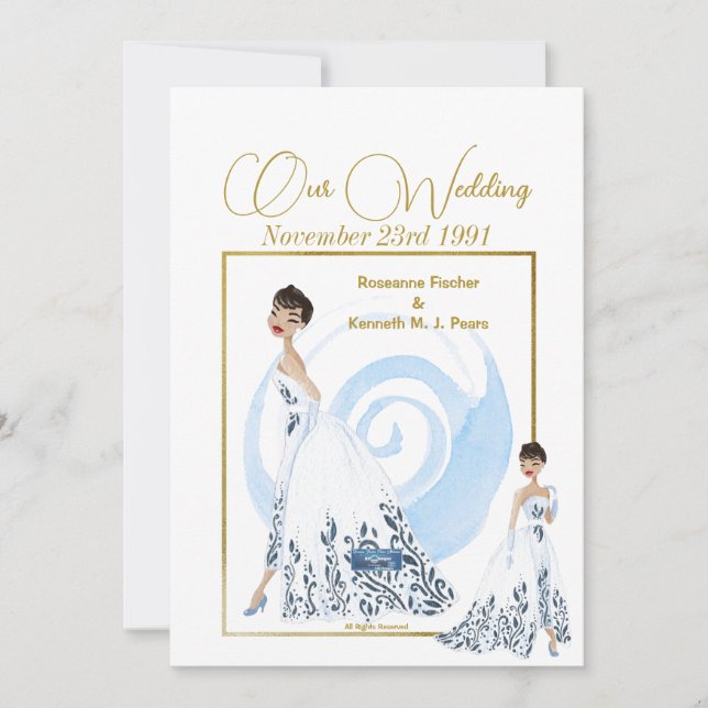 Wedding Inv. 1 White(The Dress) RFPMDesign ©️ 2024 Einladung (Vorderseite)