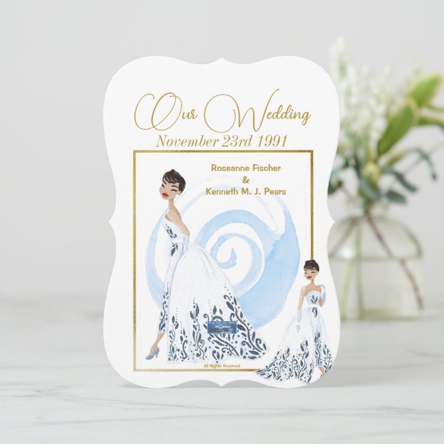Wedding Inv. 3 White(The Dress) RFPMDesign ©️ 2024 Einladung (Stehend Vorderseite)