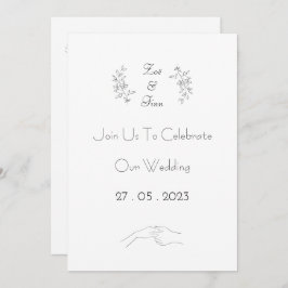 Wedding Invitation (12,7 x 17,8 cm) - Black&White Einladung