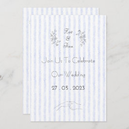 Wedding Invitation (12,7 x 17,8 cm) - Blue Stripes Einladung
