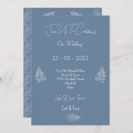 Wedding Invitation (12,7x17,8cm) - Blue And White Einladung