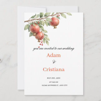 Wedding Invitation Blooming with Pomegranates  Einladung