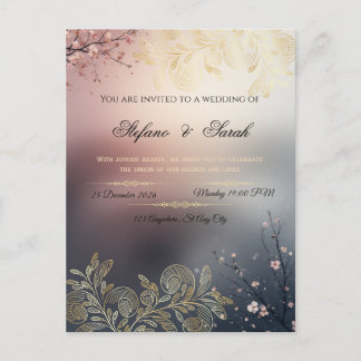 Wedding invitation card postkarte