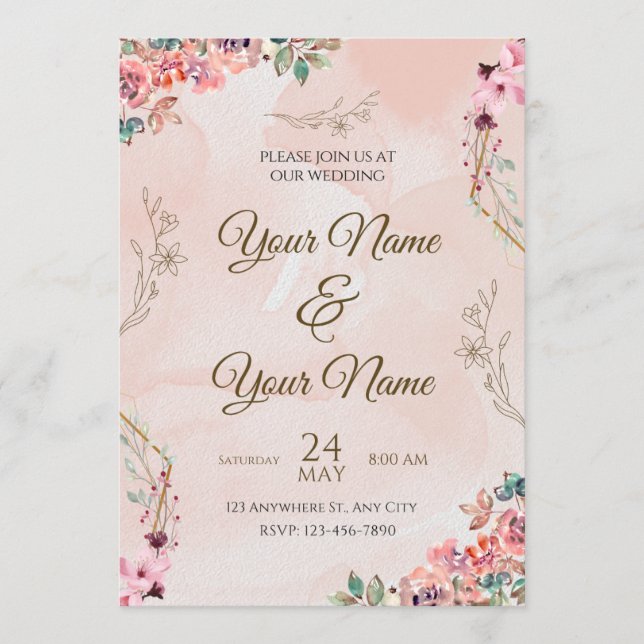Wedding Invitation Card Programm (Vorderseite)