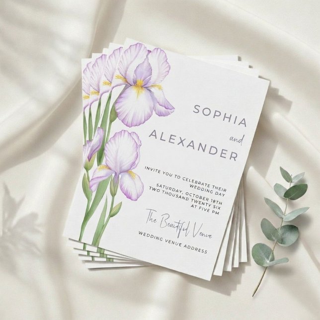 Wedding Invitation "Delicate Irises" Einladung (Von Creator hochgeladen)