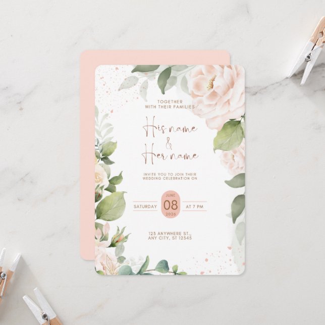 Wedding invitation einladung (Vorderseite/Rückseite Beispiel)