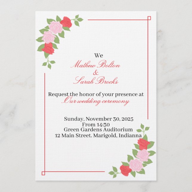 Wedding Invitation Einladung (Vorderseite)