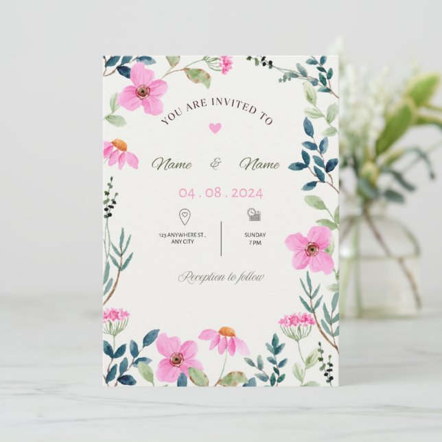  Wedding Invitation Einladung (Stehend Vorderseite)