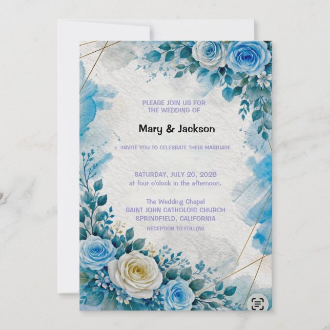 Wedding Invitation Floral Einladung (Vorderseite)