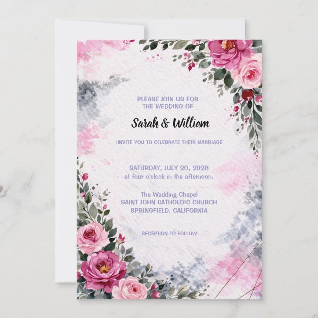 Wedding Invitation Floral Einladung (Vorderseite)