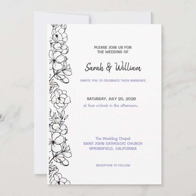 Wedding Invitation Floral Einladung (Vorderseite)