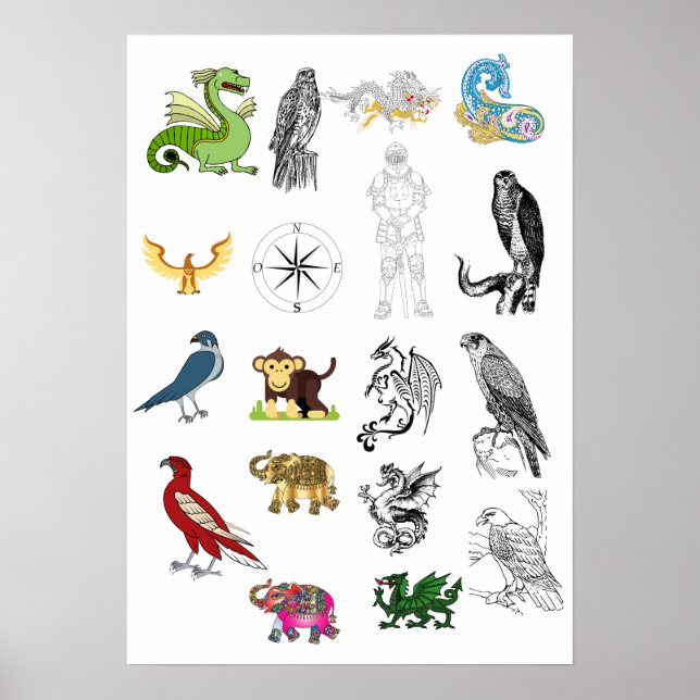 Wedding Invitation Poster | Elegant Animal Art (Vorne)