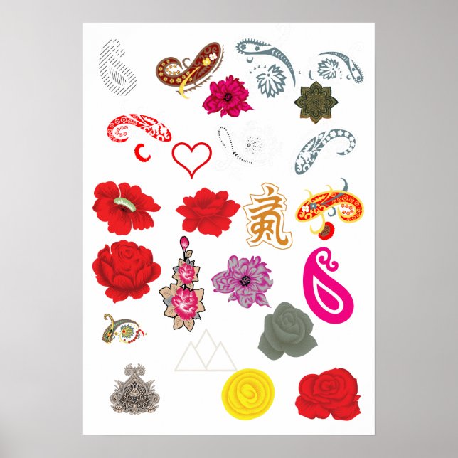 Wedding Invitation Poster | Floral Elegant Love (Vorne)