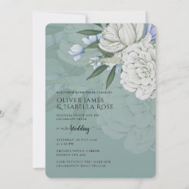 Wedding Invitation | Sage Green & White Peonies Einladung