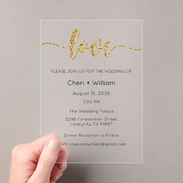 Wedding Invitation, Wedding Stationary, Love Acryleinladungen (Insitu (Handheld))