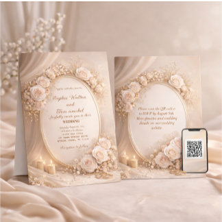 Wedding invitation with white flowers einladung