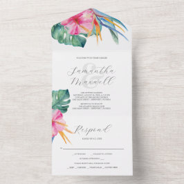 Wedding Invitations with RSVP Card Destination All In One Einladung