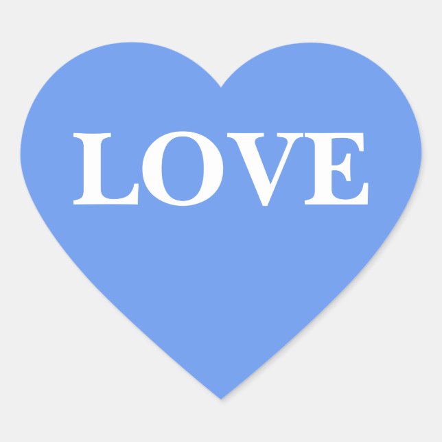 Wedding Invite Cornflower Blue Herz-Aufkleber (Vorderseite)