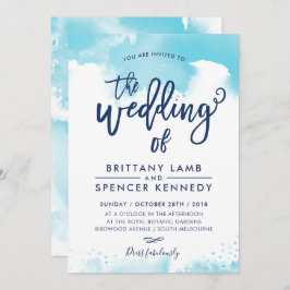 WEDDING INVITE moderne, stilvolle Aqua Blue Aqua Einladung