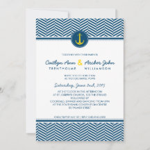 WEDDING INVITE nautischer Ankerherz gelb