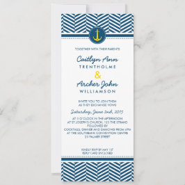 WEDDING INVITE nautischer Ankerherz gelb Einladung