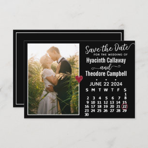 Wedding Juni 2024 Kalender Custom Foto Black Save The Date