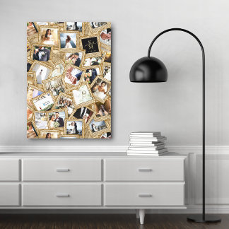 Wedding Keepake 30 Foto Collage Gold ID1065 Leinwanddruck