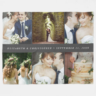 Wedding Keepake 6 Square Foto Collage Fleecedecke