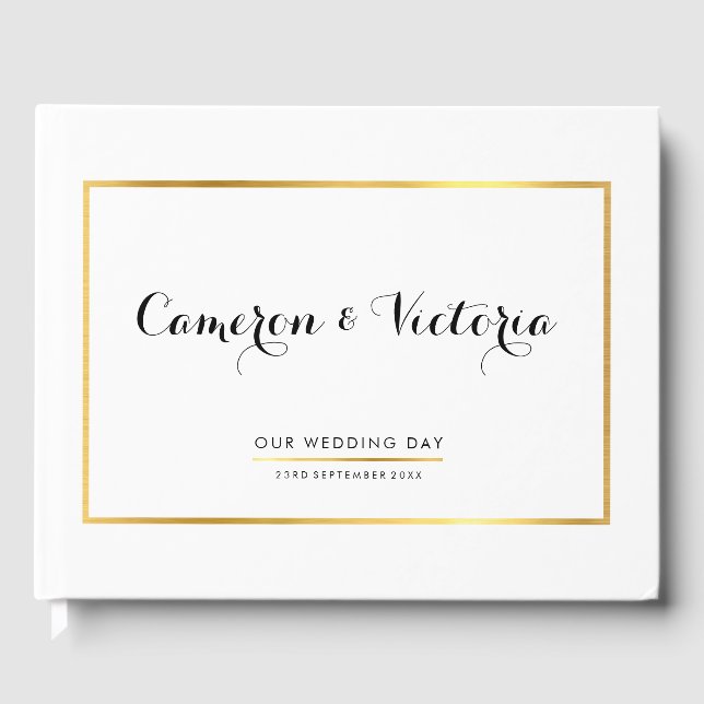 WEDDING KEEPSAKE Imitat Goldrahmen Gästebuch (Vorderseite)