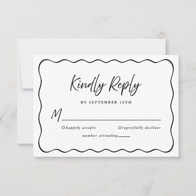 Wedding Kindly Respektieren Moderne handgeschriebe RSVP Karte (Vorderseite)