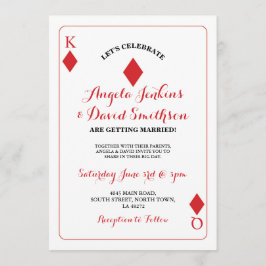 Wedding King Queen Diamond Playing Card Ace laden Einladung