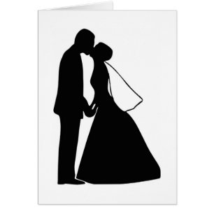 Wedding Kussbraut- und -bräutigam-Silhouette