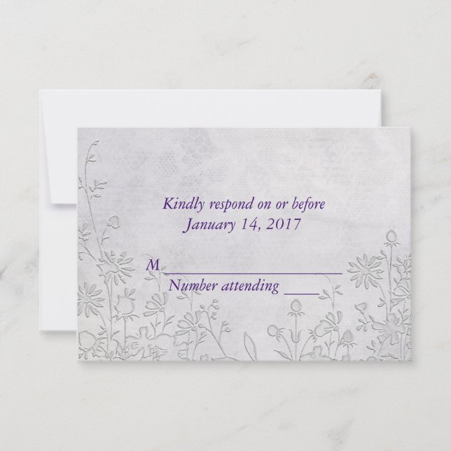 Wedding Lace UAWG RSVP Karte (Vorderseite)