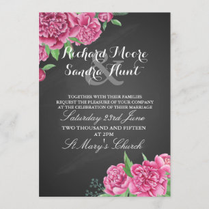 Wedding laden Blumentafelpfingstrosenrosa ein Einladung