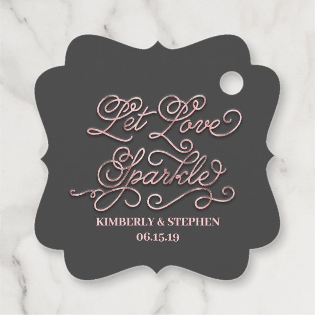 Wedding Lass Liebe Sparkle Absenden Geschenkanhänger (Rückseite)