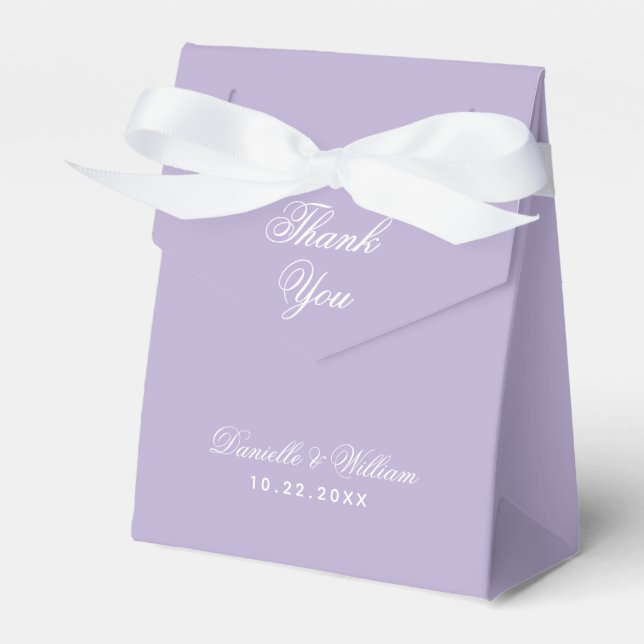 Wedding Lavender Simple Vielen Dank, Script Lila Geschenkschachtel (Vorderseite)