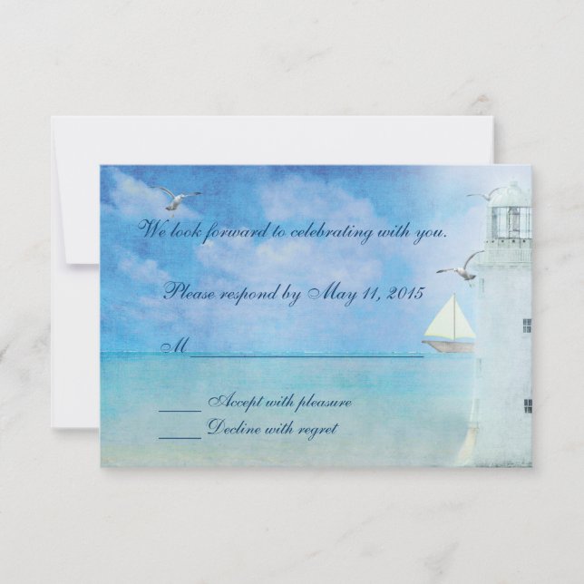 Wedding Lighthouse UAWG RSVP Karte (Vorderseite)