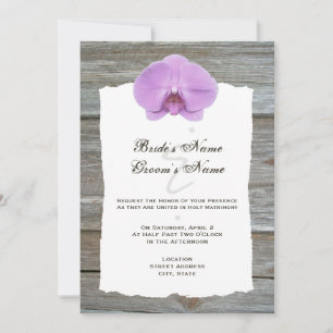 Wedding Lila Orchid & Barnwood Einladung