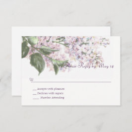 Wedding Lilac Blooms RSVP Card