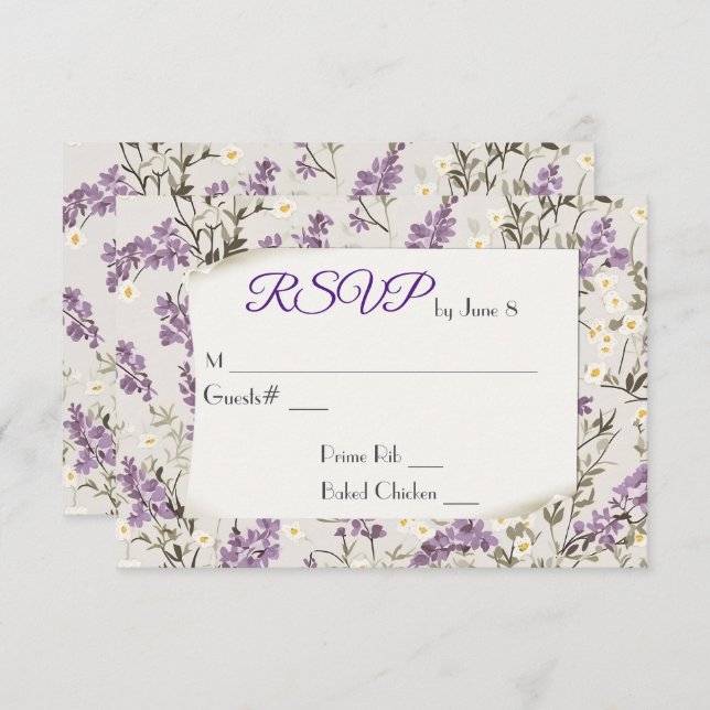 Wedding Lilacs UAWG RSVP Karte (Vorne/Hinten)