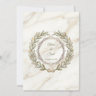 Wedding Marble and Laurel / Boda Mármol y Laurel Einladung