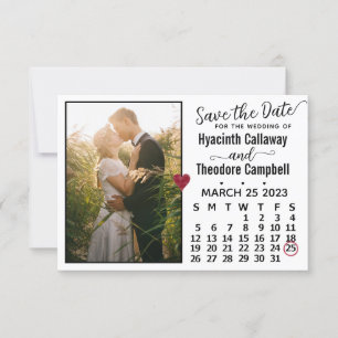 Wedding März 2023 Kalender Custom Foto White Save The Date