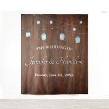 Wedding Mason Jar Lights Barn Wood Hintergrund