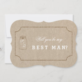 Wedding Mason Jar Linen Leinwand TRAUZEUGE Einladu Einladung