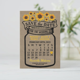 Wedding Mason Jar Sonnenblume Februar 2023 Kalende Save The Date